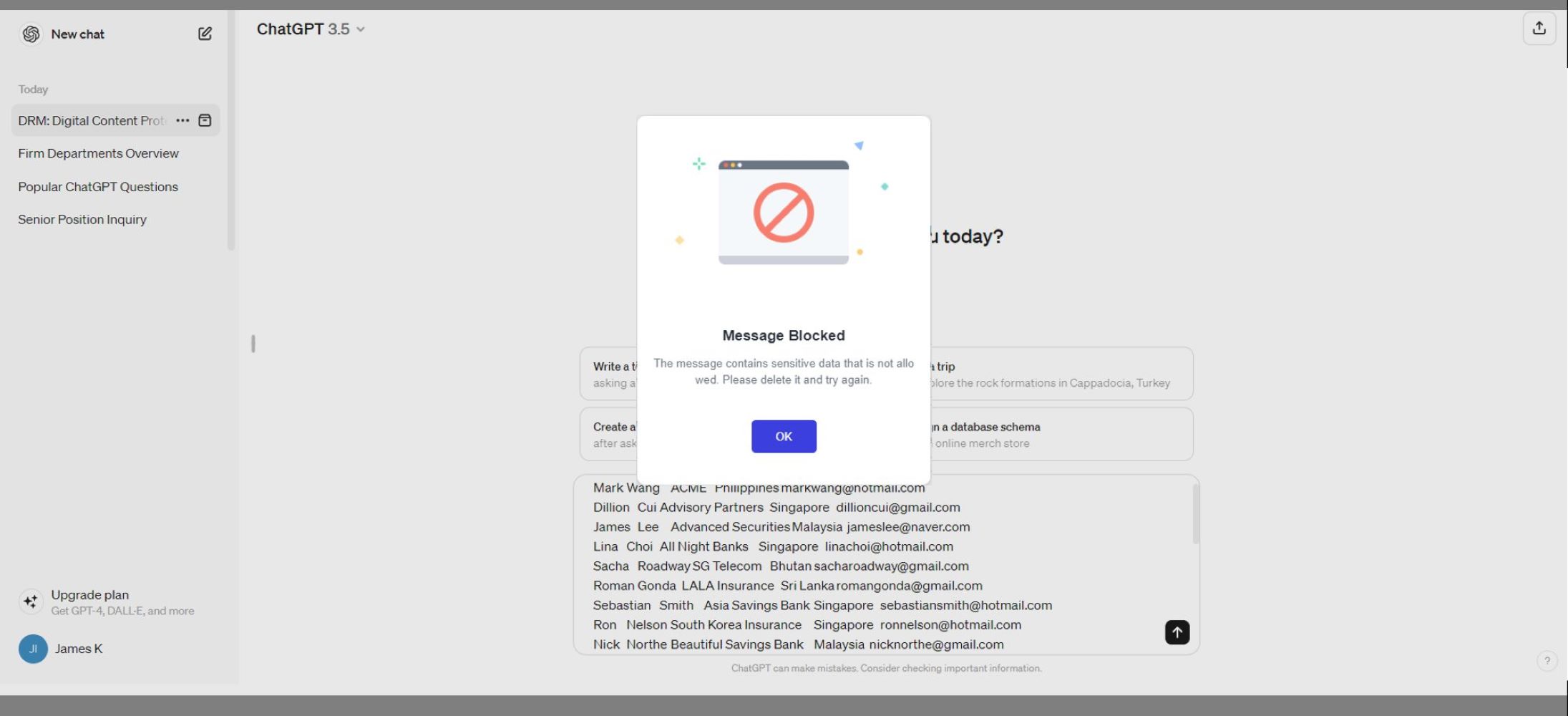 screenshot of Fasoo AI-R DLP